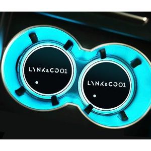 Bekerhouders LED voor LYNK CO 01 02 03 Auto USB Interieur 7 Kleuren Lichtgevende Onderzetters Cup Water Mat Logo Accessoires,B