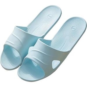 Doucheslippers for dames, binnen en buiten, draagbare opvouwbare reisbadslippers for heren, open teenvoet met steunzool, massageslippers, sandalen(Sky Blue,EUR 39-40)