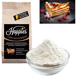 Happies bakmix 1 Kg, voor heerlijke pannenkoeken, kant-en-klare bakmix voor echte Belgische pannenkoeken of een beslagmix voor Franse pannenkoeken