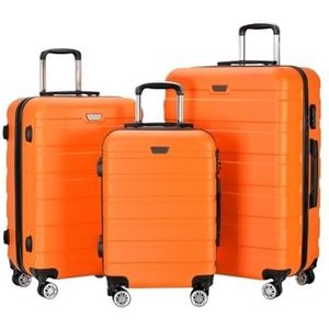 Bagage 3-delige Bagageset, 20/24/28 Inch Hardshell Kofferset Koffer Voor Dames Heren Familie Trolley Koffer (Color : A, Size : 3-piece Set)