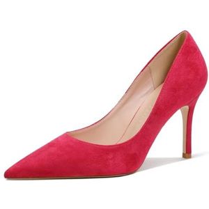 Schoenhakken- Elegante Damespumps - Stiletto-Sexy Naaldhak - Gesloten Puntige Teen - Avond-Feest - Luxe Mode-Schoen Vrouwelijke Hak, 36 Rood, 39 EU