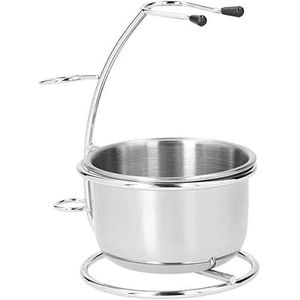 YKMYXZ, Scheermeshouder Praktische scheerborstelstandaard for heren, metalen accessoires Kom scheerkwasthouder, roestvrijstalen zeepkom Haarscheerstandaardset