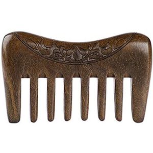 DieffematicSZ kam Gold Sandalwood Comb Double Sided Carved Black Gold Sandalwood Comb