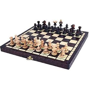 Internationaal Schaken 14x14in Draagbare Reis Schaakspel Set, Houten Schaken Dammen Set Handgemaakte Schaakspel Schaakspel schaakspel reis