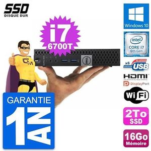 Dell Mini PC OptiPlex 3040 Micro i7-6700T RAM 16GB SSD 2TB HDMI Windows 10 WiFi (Refurbis)