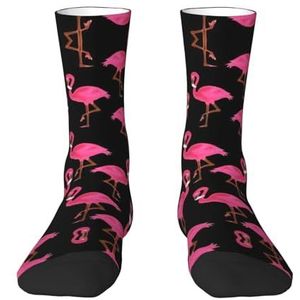 351 Unisex Wandelen Sokken Mooie Roze Flamingo's Print Workout Sokken Anti Blister Funky Sokken Wicking Kussen Sport Sokken Voor Trekking Wandelen Wandelen, Sokken 155, Medium