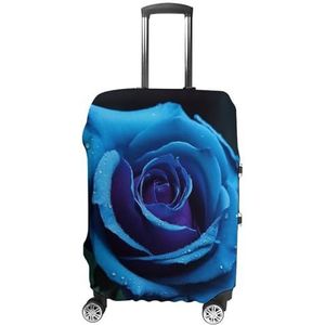 LFDSEPYM Bagagehoes Reiskoffer Cover Elastische Wasbare Bagage Protector met Rits Romantische Blauwe Rose Anti Kras Koffer Protector Grappige Bagage Mouw voor Koffer 19"" - 32"", Romantische Blauwe