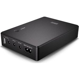 Shanqiu USV Mini UPS ononderbroken stroomvoorziening voor router, modem, camera met ingang AC-uitgang, USB 5V DC 5V 9V 12V 2A (37Wh)