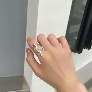 Zilveren Blauwe Steen Ringen Voor Vrouwen Eenvoudige Trendy Retro Feestgeschenken Accessoires Verlovingsring Sieraden voor vrouwen-Resizable-Lava Ring