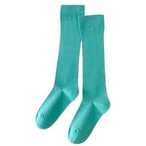 YIJIANUO Vrouwen Kleurrijke Lange Sok Zachte Ademend Midden Buis Sokken Comfortabele Eenvoudige Mode Casual Meisjes JK Lolita Sox, Cyaan, 34