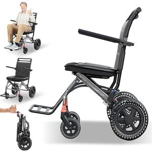 Rolstoel opvouwbaar licht, oprijrolstoel, rollator smal voor thuis, zitting 43 cm, reisrolstoel, transportrolstoelen, draagvermogen 150 kg, voor thuis en onderweg