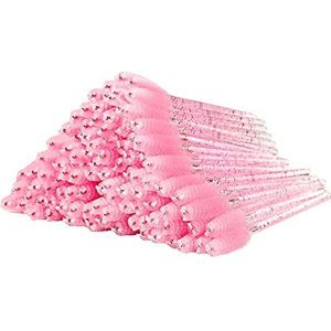 300 stuks kristallen mascara toverstaf wimperborstel applicator wenkbrauwborstel voor wimpers verlenging benodigdheden (roze)