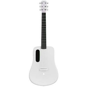 LAVA ME 3 Smartguitar, koolstofvezel akoestische gitaar met stemapparaat, meerdere prestatie-effecten, geschikt voor beginners, volwassenen, juiste reisgitaar (grijs, 91 cm (76 inch) ideale tas)