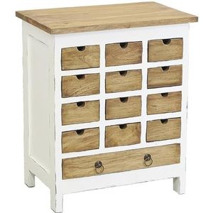 AUBRY GASPARD Commode met 13 laden van mahonie naturel en wit