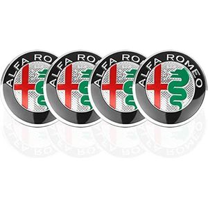 4 Pcs Auto Hub Center Caps voor Alfa Romeo 159 147 156 166, Auto Wieldoppen Naafdoppen Stofdicht Velgen Badge Wielnaafdoppen, Wiel Center Met Auto Logo Embleem Sticker Accessoires