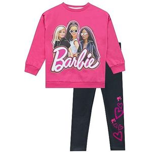 Barbie-set met sweatshirt en legging | Co-bestelset | Outfit- en kledingsets voor meisjes | 128 | Officiële Barbies-merchandise