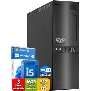 GMR Office Desktop-PC | Intel Core i5 | 16 GB DDR3 | 512 GB SSD | DVD±RW | USB3 | WiFi 600 en Bluetooth 5 | Windows 11 Prof. 64-bit | Multimediacomputer met 3 jaar garantie!