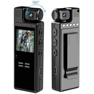 Lichaamscamera 1080P Full HD Minicamera Nachtzicht Kleine draadloze bodycam Micro Voice Video Recorder met 180 roterende lens Draagbare bodycam (Color : Camera Add 64G Card, Size : 1)