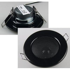 Plafond inbouwluidspreker Mini, halogeen look, 8 cm Ø, 6 cm inbouw, zwart