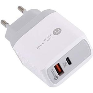 Phone Charger Power Adapter, Portable PD 18W QC 3.0 USB 5V / 3A Fast Charger White * EU plug