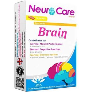 Neuro Care origineel |Compleet Brain Boost-supplement voor normale mentale prestaties,focus verbeteren| Immuniteit Ondersteuning Multivitamine |30 tabletten met chocoladesmaak | 1 maand voorraad