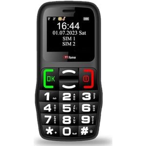 TTfone TT220 Grote knop mobiele telefoon voor ouderen met noodhulpknop, pratende toetsen, lange levensduur van de batterij, zaklamp, Bluetooth, eenvoudig te gebruiken (met USB-kabel)