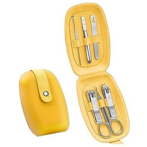 Nagelknipperset 6-delige manicureset for dames meisjes, nagelknipperset, roestvrijstalen nagelknipgereedschap, draagbare reisverzorgingsset met stijlvolle lederen tas Pedicurehulpmiddelen voor voeten
