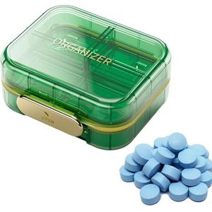 szaluyk Draagbare pillendoos, wekelijkse pillendoos, wekelijkse medicijnorganizer, pillenetui met 7 vakken, pillendoos met deksel, zakelijke reisorganisatiedoos voor
