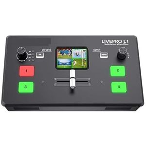 Multi-formaat videomixer Switcher L1 V1 4x-ingangen Cameraproductie USB3.0 Live streaming,Schakelde soepel