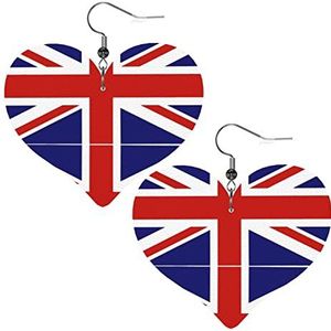 Vrouwen Oorbellen Mode Dangle Oorbellen Delicate Eardrop Sieraden Gift Faux Lederen Britse Vlag Groot-Brittannië Engels Engeland, Eén maat, Leer, Geen edelsteen