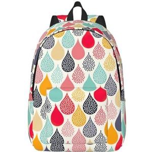 YJxoZH Mooie Zeester Print Canvas Rugzak Voor Vrouwen Reizen Rugzak Voor Mannen College Boekentas Casual Laptop Dagrugzak, Waterdruppels Stippen, M