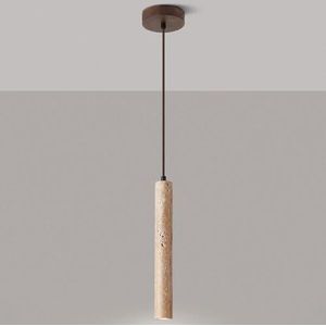 LANGDU LED beige lange buis kroonluchter cilindrische hanglamp in hoogte verstelbare hanglamp for keukeneiland eetkamer slaapkamer bar woonkamer(Color:1-pack,Size:Natural light)