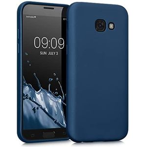 kwmobile telefoonhoesje compatibel met Samsung Galaxy A5 (2017) hoesje - Zachte case voor smartphone - Back cover in metallic blauw