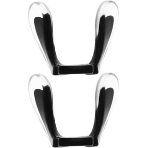 ECSiNG 2 stks U-vormige bril neus pads anti-slip siliconen bril brug rubber zadelriem plug-in bril neus stuk vervanging zwart