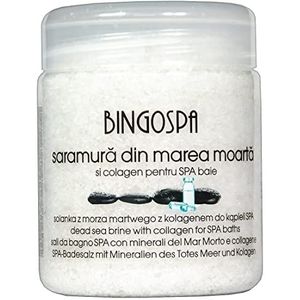 BINGOSPA Badaccessoires pekel met mineralen uit de Dode Zee met collageen: huidregeneratie, acne, cellulitis, striae, huidproblemen, problemen met huidscheuren, haarproblemen, 550 g