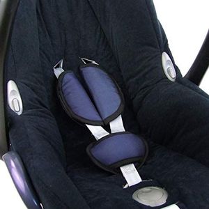 Bambiniwelt Gordelkussenset, universeel, voor babyzitje, autostoeltje, compatibel met bijv. Maxi Cosi Cybex (marine)