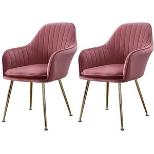 Maaltijd Stoelen Moderne keukenstoel, moderne fluwelen eetkamerstoel met gouden poten, loungestoelset van 2, fauteuil for woonkamer, eetkamer, slaapkamer, ontvangstruimte(Wine Red)