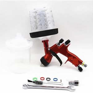Spuitpistool met adapter Mengtank 1,3/1,8 mm spuitmond Luchtspuitpistool snelkoppeling Wash-Free tank Verfmengbeker Verfspuit(1.3 TE20 pps tank)