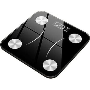 Lichaamsweegschaal Badkamerweegschaal Digitale Weegschaal For Lichaamsgewicht Slimme Weegschaal Lichaamssamenstelling Slimme Vloerweegschalen BMI Gemakkelijk Te Gebruiken(Black)