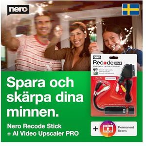 Nero - Sla je herinneringen op | Video-opname + Scart-adapter + AI Video Upscaler Pro Unlimited | Verbeter de videokwaliteit | Scan je VHS-cassettes | S-VHS | Hi8 | Super 8 | Win 11/10