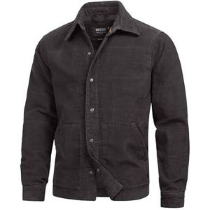 Indicode Heren INKorbits Jacket | Cordjack met knoopsluiting Dk Grey XL