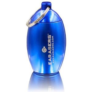 EARasers Oordoppen Waterdichte Sleutelhanger Carry Case - Aluminium Lichtgewicht Long Life Oordopjes Mini Houder Stash Kan voor Reizen, Outdoor (blauw)