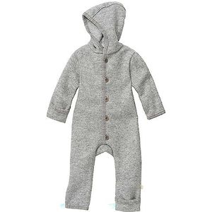 Disana Walk-Overall, 100% biologische merinowol GOTS, IVN Best | met omklapbare manchetten | Newborn baby peuters kind unisex | Made in Germany, grijs, 86-92