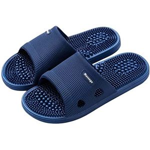 Reflexzonemassage voetbed massageapparaat voor fasciitis voetbed pantoffels voor massage voeten acupressuur sandalen voor reflexzonemassage cadeau voor mama papa (EU42-43, blauw)