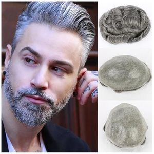 Haarsysteem voor mannen, Mannen Pruiken Korte Menselijk Haar Pruiken for Mannen Prothetische Haar Eenheid Mannelijke Pruik Haarstukken Vervanging Systeem Toupetje(6x8)