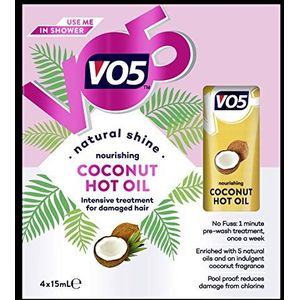 Vo5 Voedende kokosnoot met 5 natuurlijke oliën hete olie voor beschadigd haar 15 ml x 4 (Pack van 6, 24 totaal)