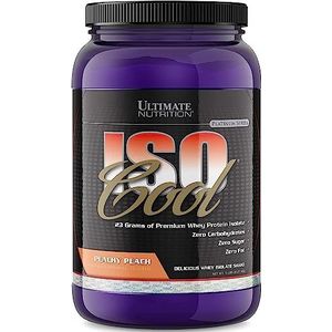 Ultimate Nutrition ISO Cool Whey Protein Isolate Powder, No Fat, No Sugar, Zero Carb Shake with Bcaa, Keto Friendly Post Workout Recovery Drink, 23 Grams Protein per Serving, 2 Pounds, Peach Parfait