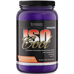 Ultimate Nutrition ISO Cool Whey Protein Isolate Powder, No Fat, No Sugar, Zero Carb Shake with Bcaa, Keto Friendly Post Workout Recovery Drink, 23 Grams Protein per Serving, 2 Pounds, Peach Parfait