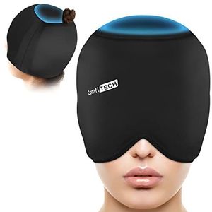 ComfiTECH Head Ice Pack Wrap koelgelkap met bovenafdekking, maat M, zwart