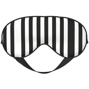 Zwart-wit gestreept oogmasker, verduisterend oogmasker unisex, slaapooghoezen met verstelbare bandjes, reisoogmasker